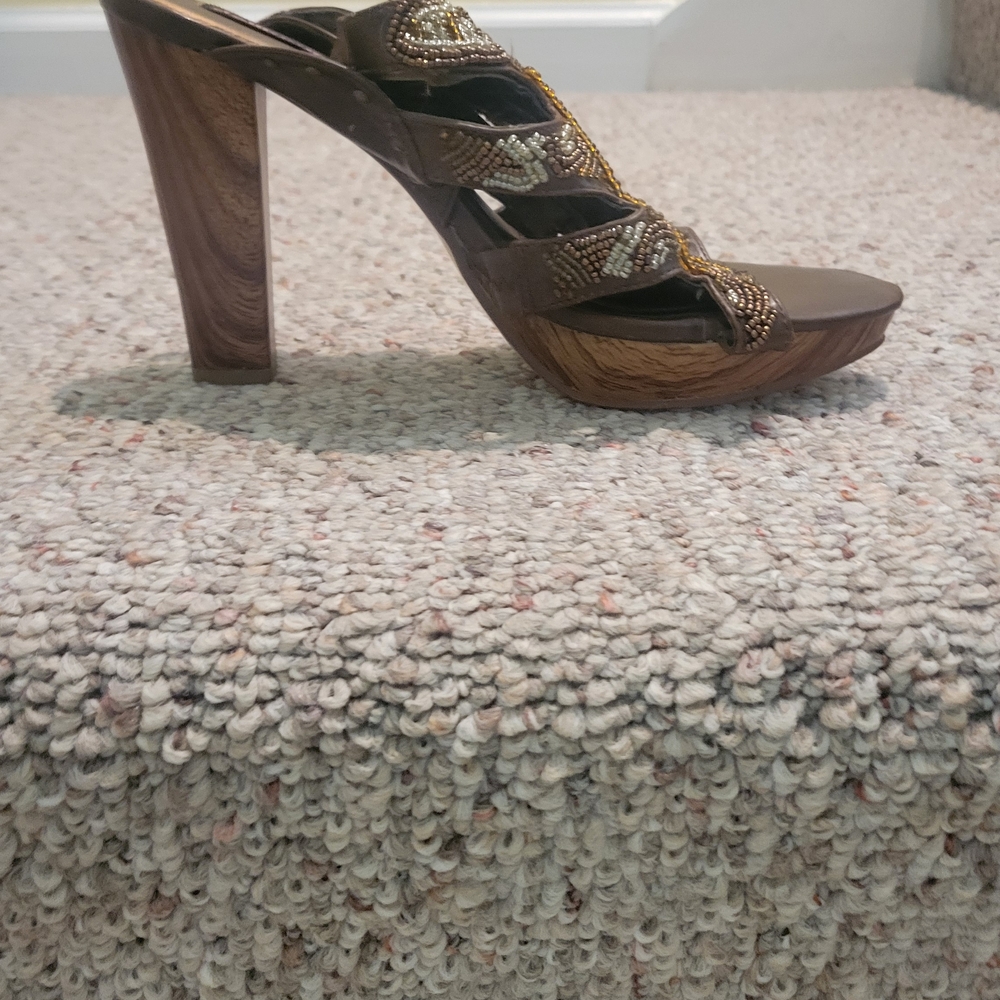 Dollhouse Brown Beaded Heels